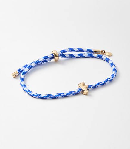 Rope Pull Tie Initial Bracelet - Gold Letter F