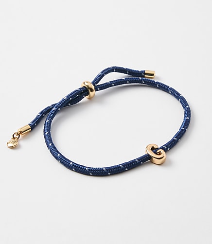 Rope Pull Tie Initial Bracelet - Gold Letter G