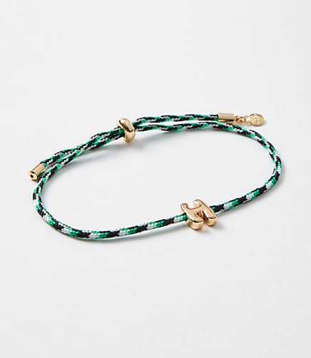 Rope Pull Tie Initial Bracelet - Gold Letter H