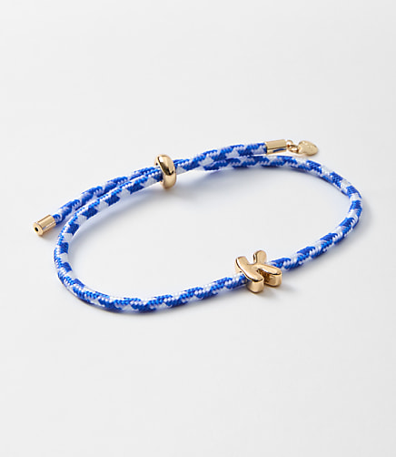 Rope Pull Tie Initial Bracelet - Gold Letter K