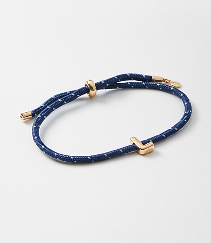 Rope Pull Tie Initial Bracelet - Gold Letter L