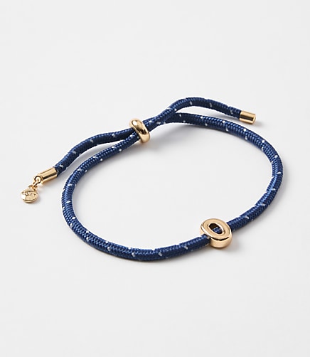 Rope Pull Tie Initial Bracelet - Gold Letter O