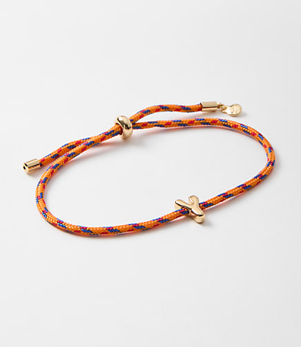 Rope Pull Tie Initial Bracelet - Gold Letter Y