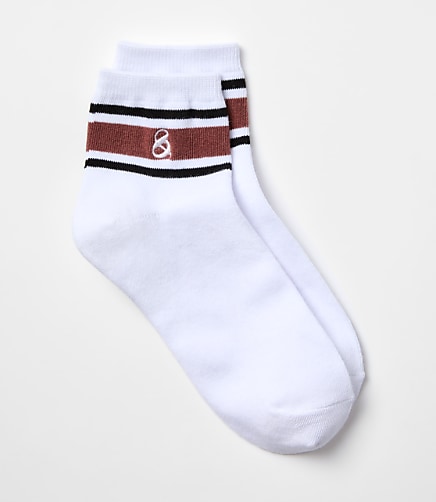 Lou & Grey Striped Crew Socks - White