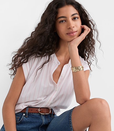 Petite Striped Everyday Dolman Shirt