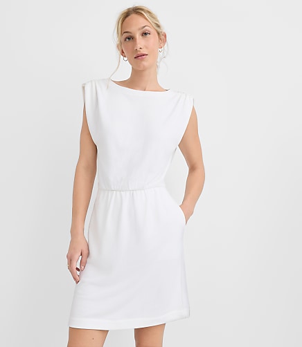 Petite Shirred Terry Mini Pocket Dress