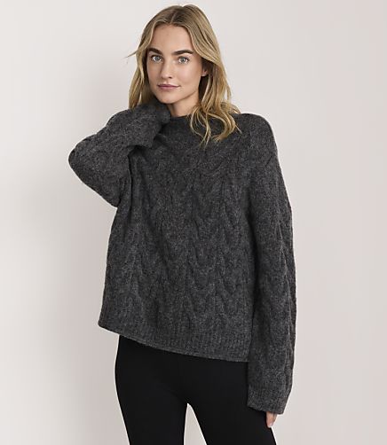 Lou & Grey Cable Roll Neck Sweater