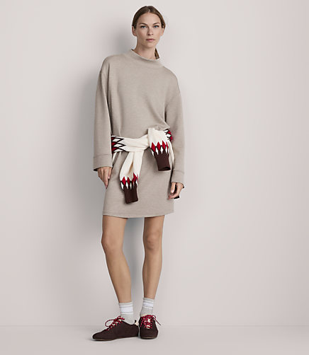 Lou & Grey Heathered Scubasoft Mock Neck Mini Dress