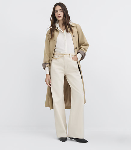 Rivete High Rise Wide Leg Jeans in Ecru