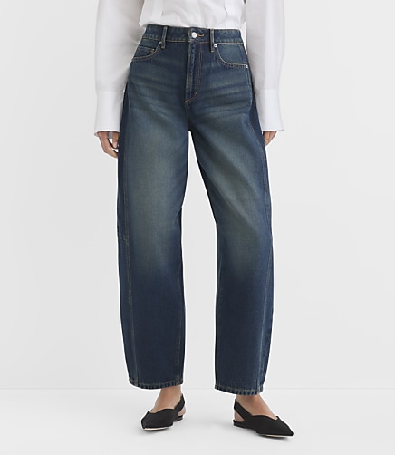 Rivete Curvy Seamed High Rise Horseshoe Jeans in Lune Wash