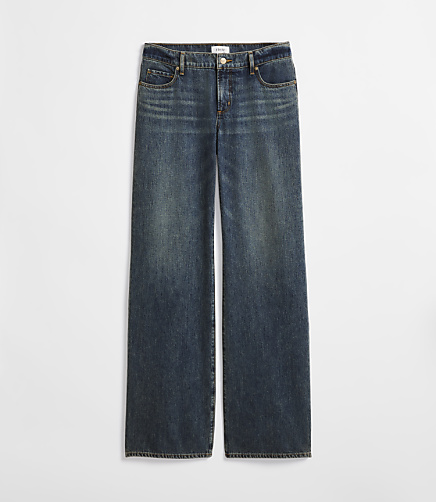 Rivete Low Rise Wide Leg Jeans in Lune Wash
