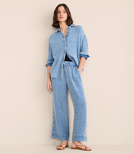 Petite Lou & Grey Triple Cloth Wide Leg Pants
