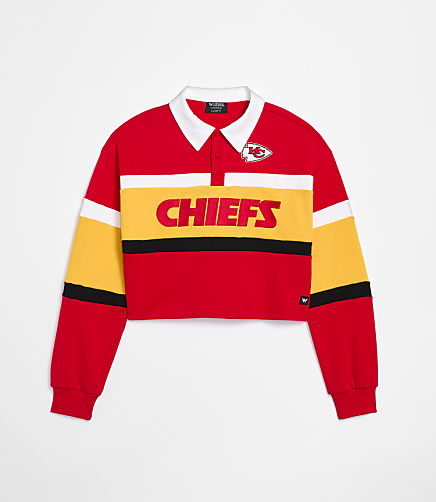 The Wild Collective Kansas City Chiefs Cropped Polo Top