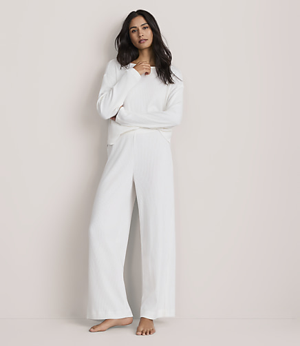 Lou & Grey Brushed Ribbed Wide Leg Pajama Pants