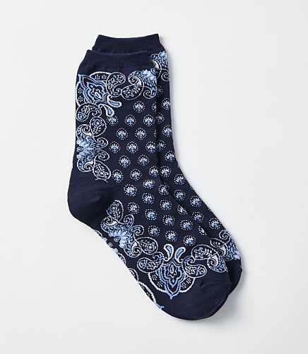 Bandana Print Crew Socks