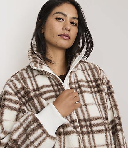 Lou & Grey Plaid Quilted Sherpa Jacket