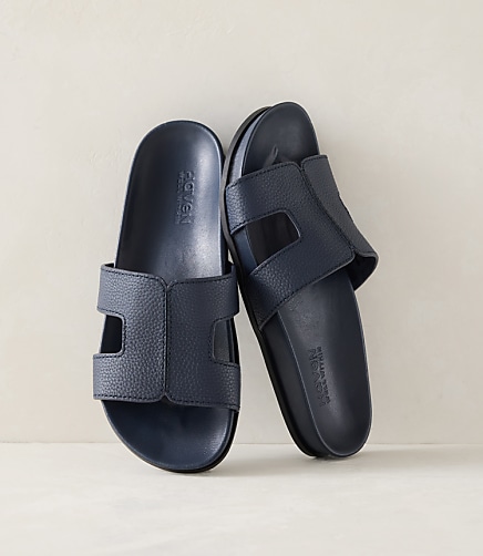 Haven Well Within Leather Cutout Slides - Nightfall Wash