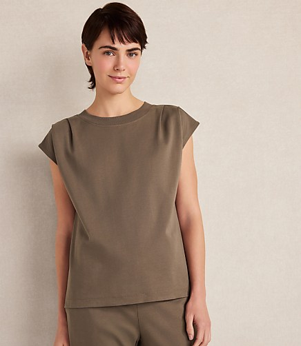 Haven Well Within Organic Cotton Interlock Pleated Tee - Slate Heather