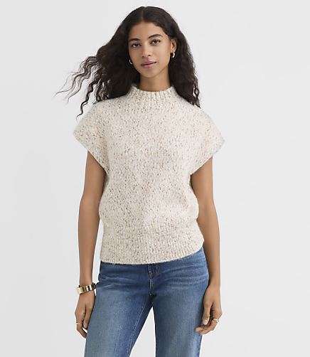 Petite Flecked Angled Ribbed Wedge Sweater