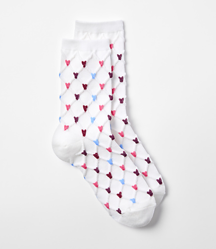 Heart Textured Crew Socks