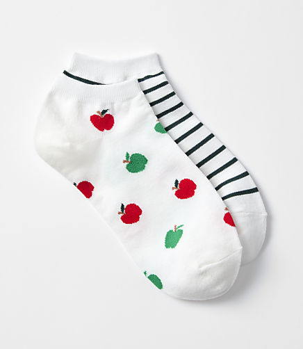 Apple & Stripe Ankle Sock Set