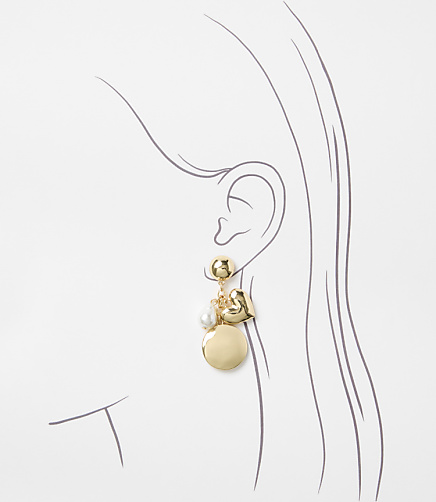 Pearlized Cluster Drop Earrings