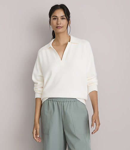 Petite Lou & Grey Cozy Jersey Polo Sweater