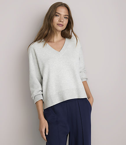 Lou & Grey Heathered Cozy Oversized V-Neck Sweater