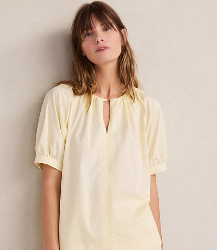 Haven Well Within Organic Cotton Twill Split Neck Top