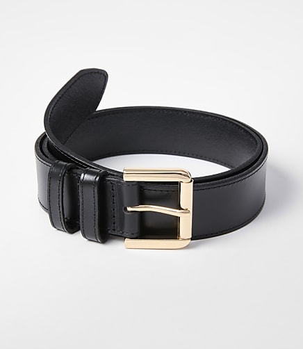 Topstitched Double Keeper Leather Belt