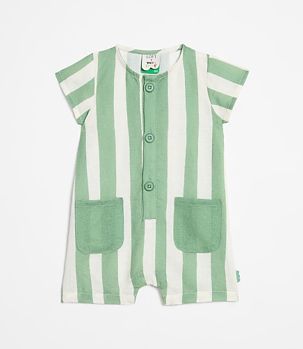 LOFT x Mon Coeur Linen Green Cabana Romper