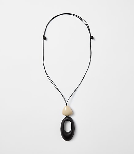Double Pendant Cord Necklace