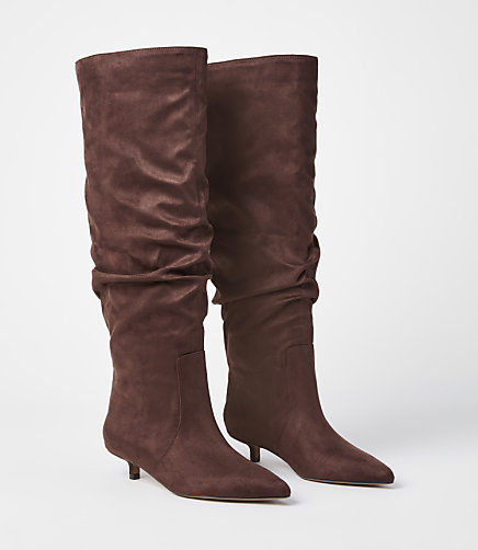 Tall Slouchy Kitten Heel Boots
