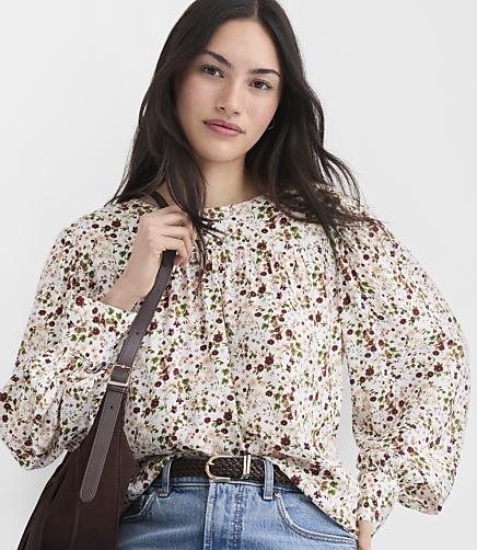 Floral Shirred Yoke Blouse