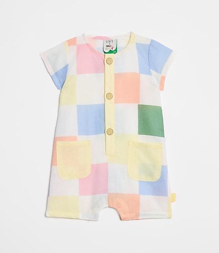 LOFT x Mon Coeur Linen Checkered Romper
