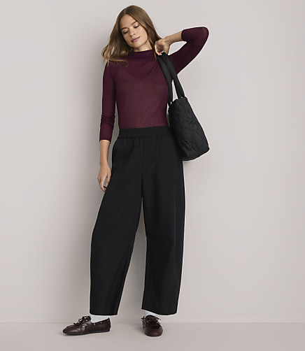 Lou & Grey Sheer Mock Neck Top
