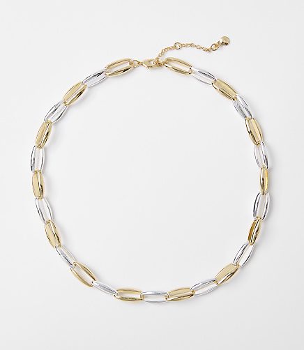 Mixed Metal Chain Link Necklace