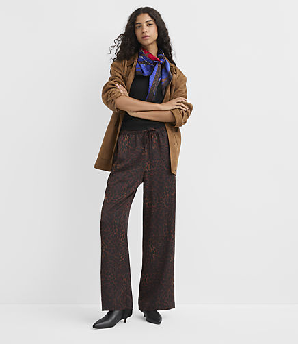 Sawyer Pull On Pants in Leopard Print Twill