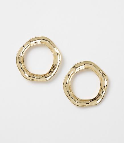 Open Circle Stud Earrings