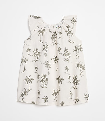LOFT x Mon Coeur Linen Palm Tree Dress