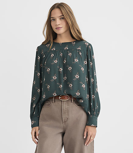 Floral Shirred Yoke Blouse