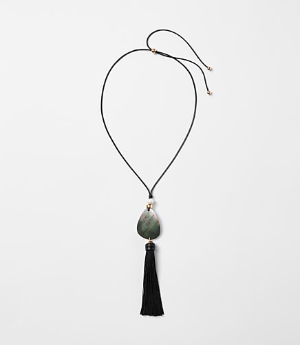 Tassel Pull Tie Statement Necklace