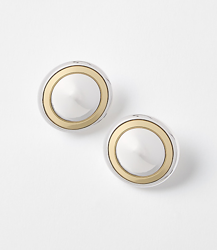 Mixed Metal Circle Statement Stud Earrings