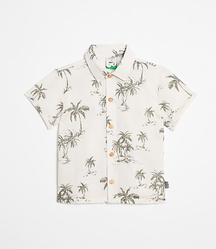 LOFT x Mon Coeur Linen Palm Tree Shirt
