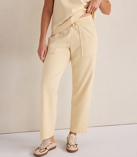 Haven Well Within Garment-Dyed Organic Cotton Terry Pants - Sweet Corn