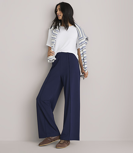 Lou & Grey Luvstretch Pintucked Wide Leg Pants