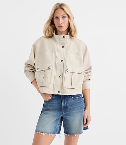 Petite Twill Modern Cargo Jacket