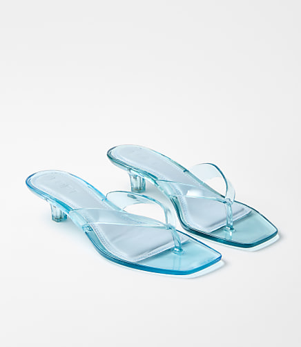 Jelly Kitten Heel Thong Sandals