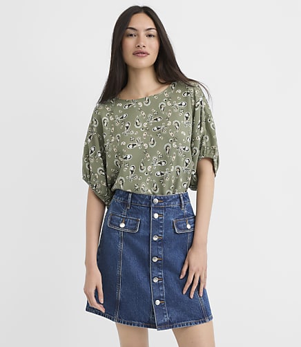 Bandana Print Cinched Dolman Top