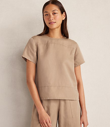 Haven Well Within Linen Blend Dobby Short Sleeve Top